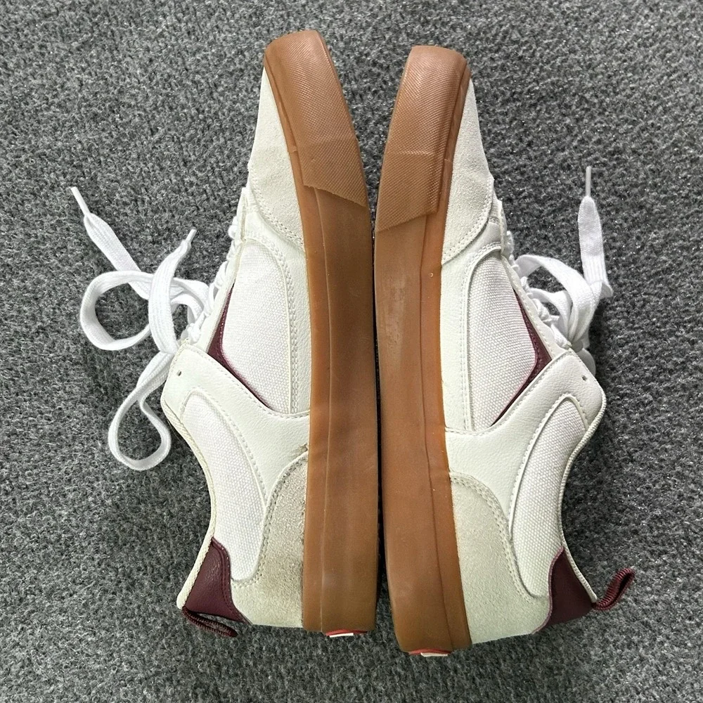 Airwalk Huntington Men 9.5 White‎ Canvas Suede Gum Sole Skate Sneakers